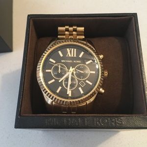 Michael Kors Lexington Black Gold Watch MK8286